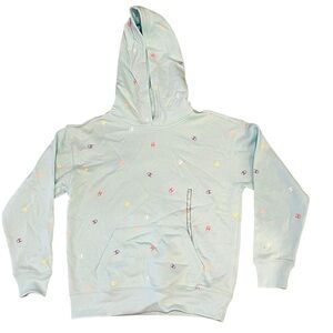Champion mint green Hoodie with Multicolor Logo Print | Size Large (10/12) | NWT